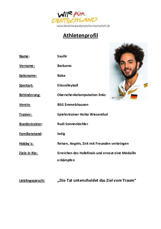 Barbaros Sayilir Sitzvolleyballer 