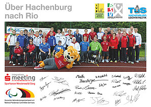 Foto und Unterschriften der deutschen Paraleichtathleten