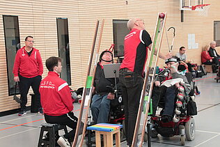 9845 Internes Rheinland Pfälzer Duell: links Carsten Trimpop mit Daniel Fischborn als Assistent, rechts lässt der deutsche Rekordmeister Thomas Knoth von seinem Assistenten Dirk Breidenbach für einem Schussball hoch auflegen.