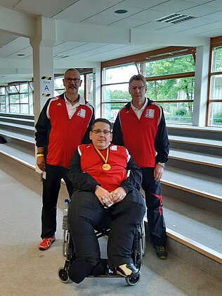 Kevin Zimmermann (vorne), Joachim Zimmermann (links) und Karl-Heinz Edler (rechts)