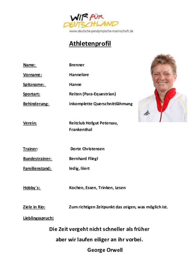 Hannelore Brenner Paradressur-Reiterin