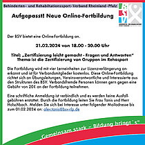 Teaserbild mit dem Hinweis zur Online-Fortbildung Teaserbild mit dem Hinweis zur Online-Fortbildung