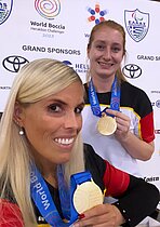 Turnier-Siegerin Christine Fink und Assistentin Tina Lindt (Foto: Para Boccia Germany)