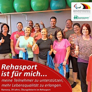 Die Rehasportgruppe von Ramona Stricker im Gruppenbild